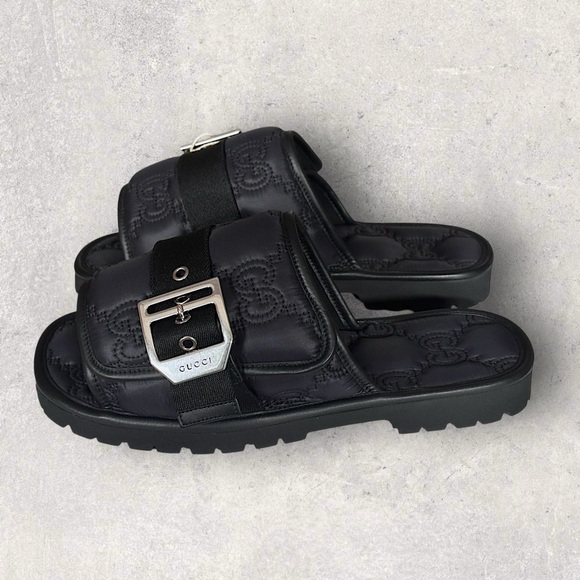 Gucci Monogram Padded Sandals - Picture 7 of 9